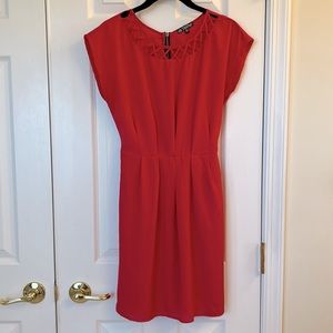 Reddish pink summer dress.